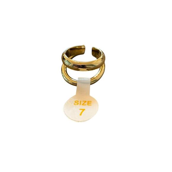 Loren Stewart Curateur Women's 14k Gold Plated Open Double Band Ring Size 7 - Picture 5 of 7